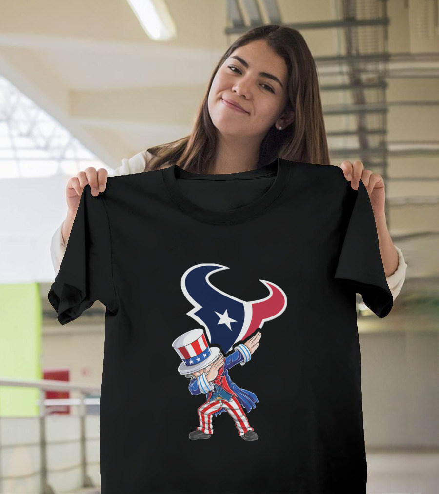 Uncle Sam Dabbing Houston Texans 4Th Of July Celebration T-Shirt