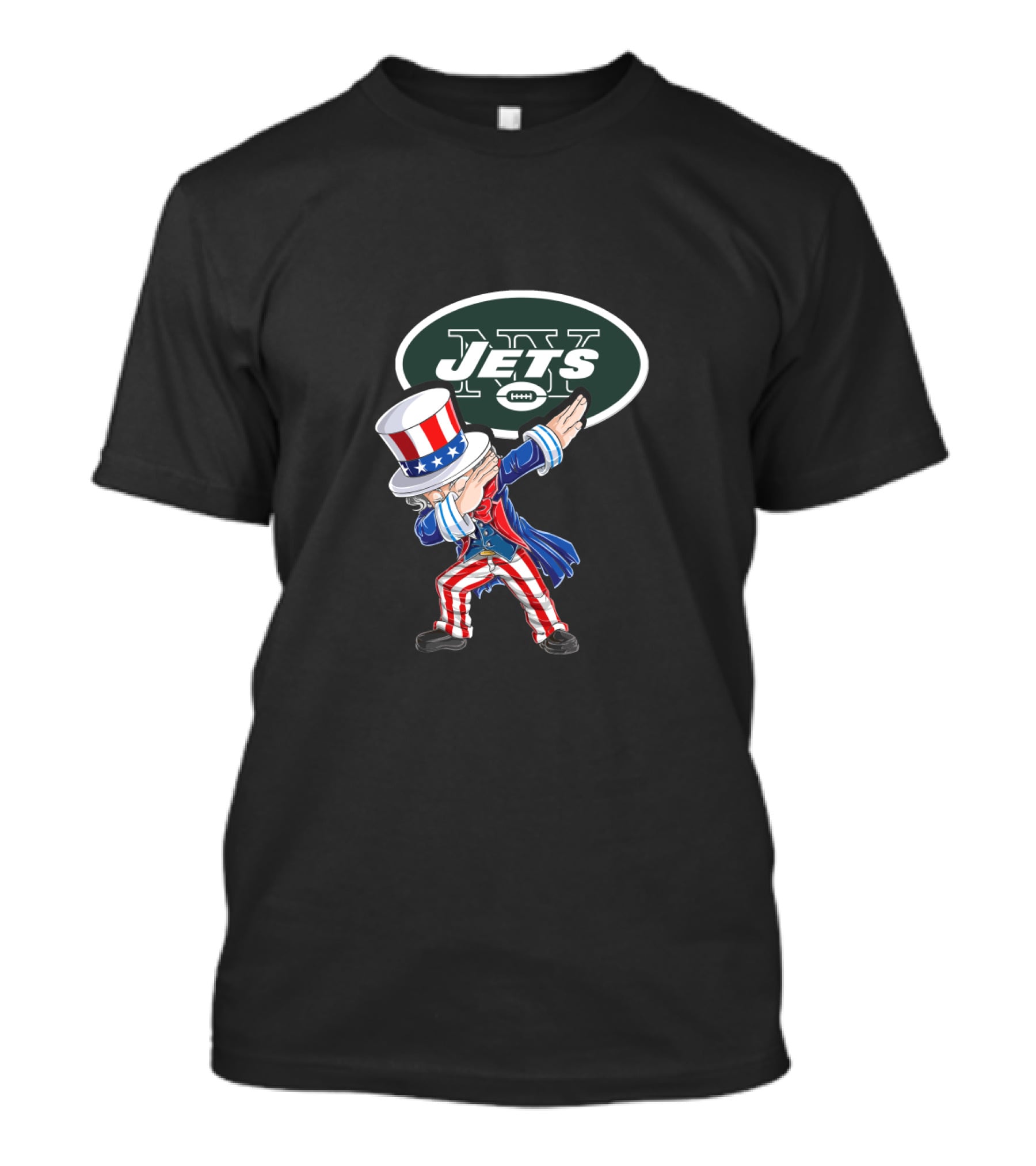 Uncle Sam Dabbing New York Jets 4Th Of July Fan T-Shirt