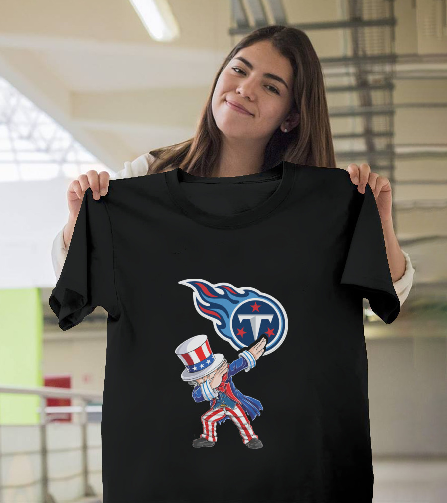 Uncle Sam Dabbing Tennessee Titans 4Th July Celebration T-Shirt
