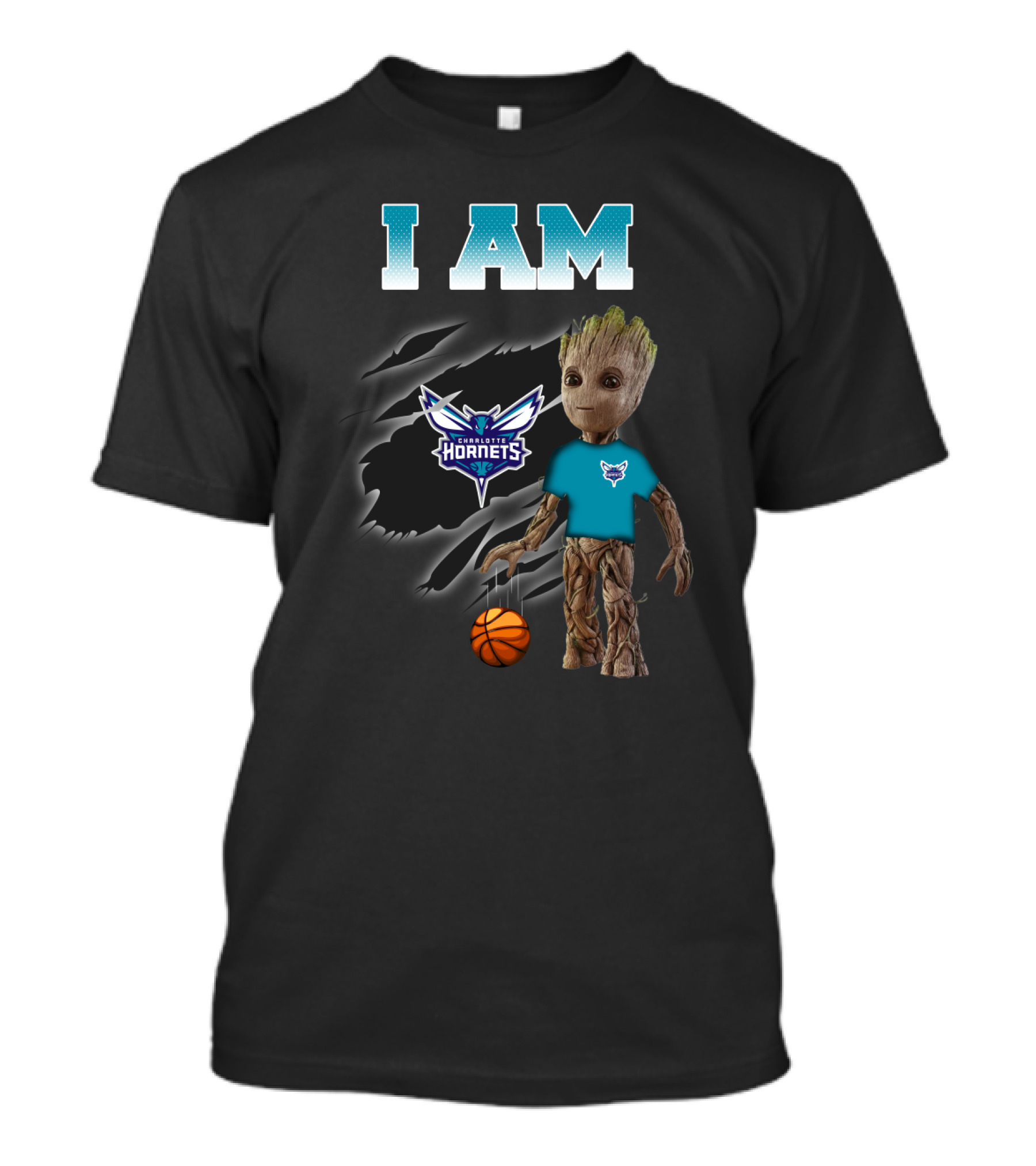 I Am Charlotte Hornets Groot Basketball Fans T-Shirt