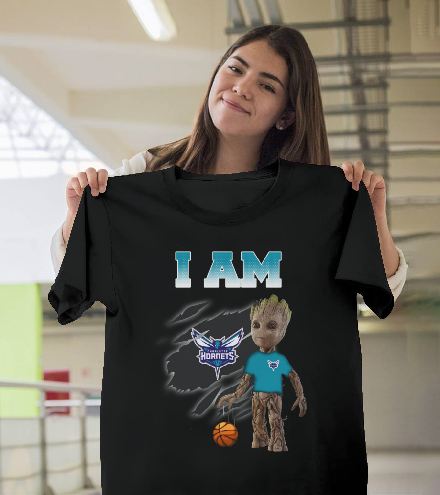 I Am Charlotte Hornets Groot Basketball Fans T-Shirt