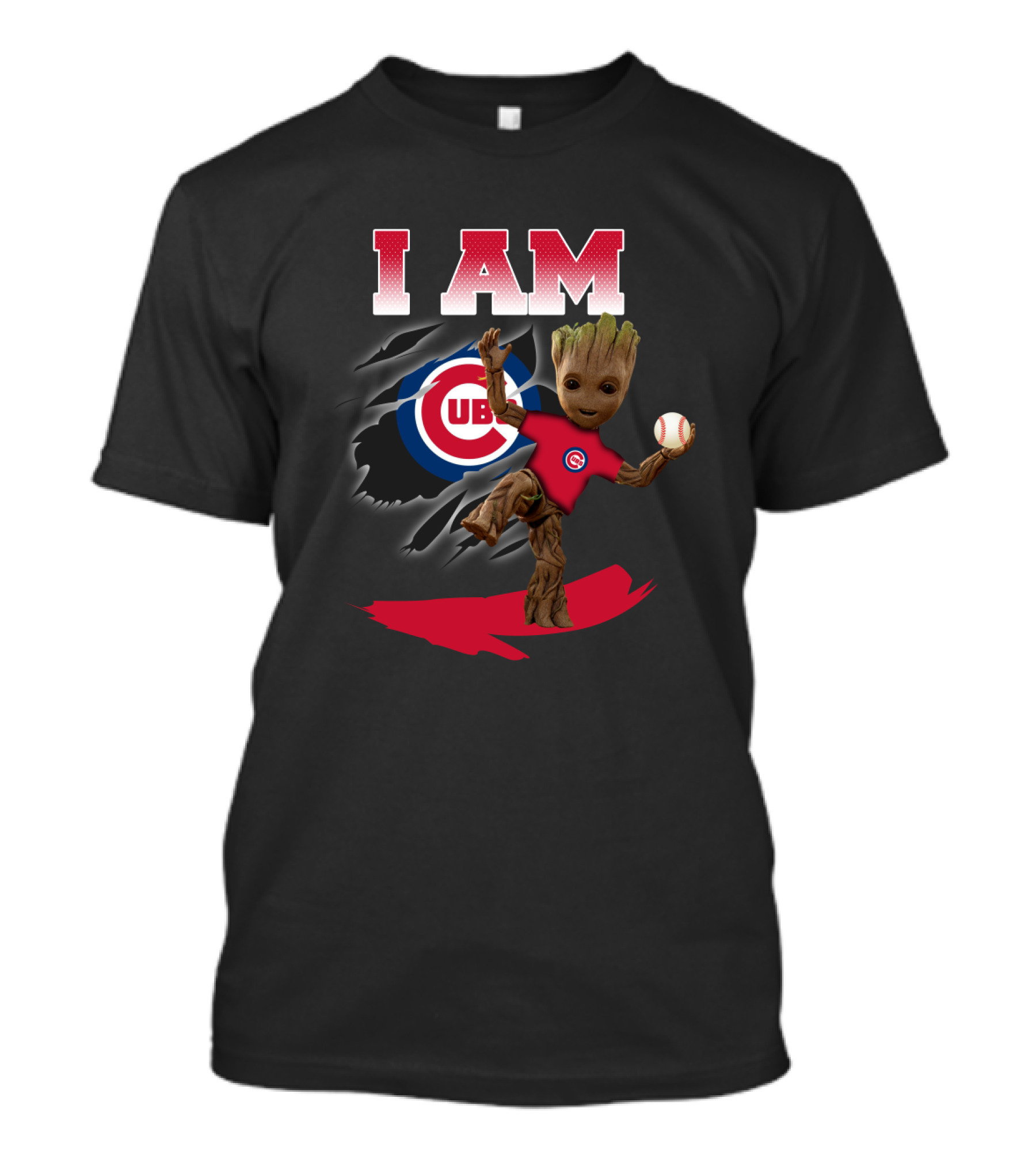 I Am Chicago Cubs Groot Baseball Fan T-Shirt