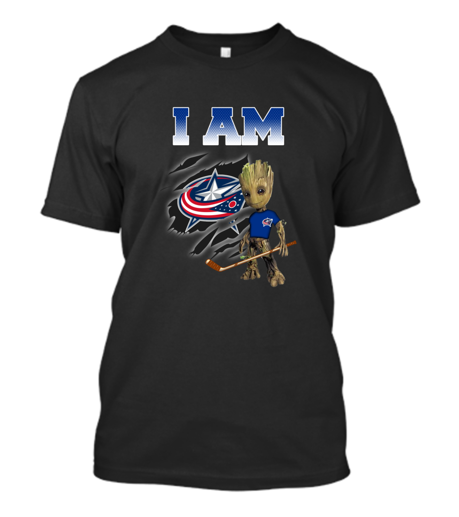 I Am Columbus Blue Jackets Groot Hockey Fan T-Shirt