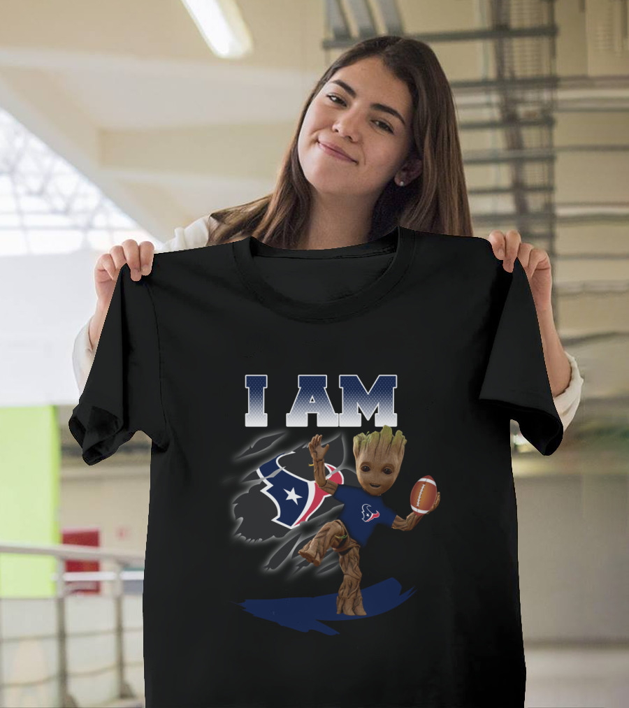 I Am Groot Houston Texans Football Fan T-Shirt