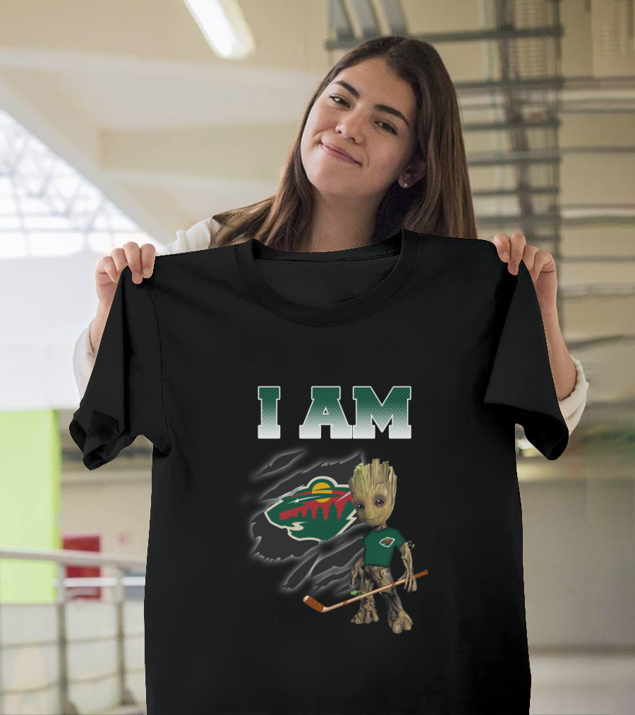 I Am Groot Minnesota Wild Hockey Fan T-Shirt