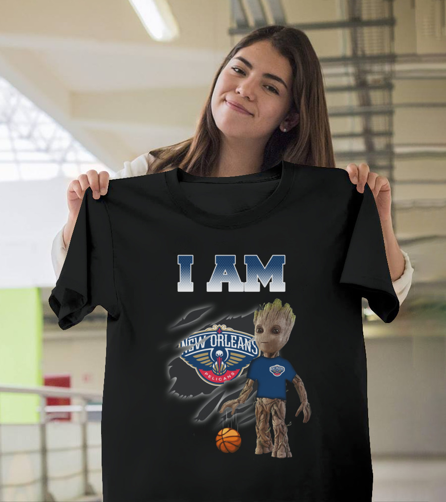I Am Groot New Orleans Pelicans Basketball Fan T-Shirt