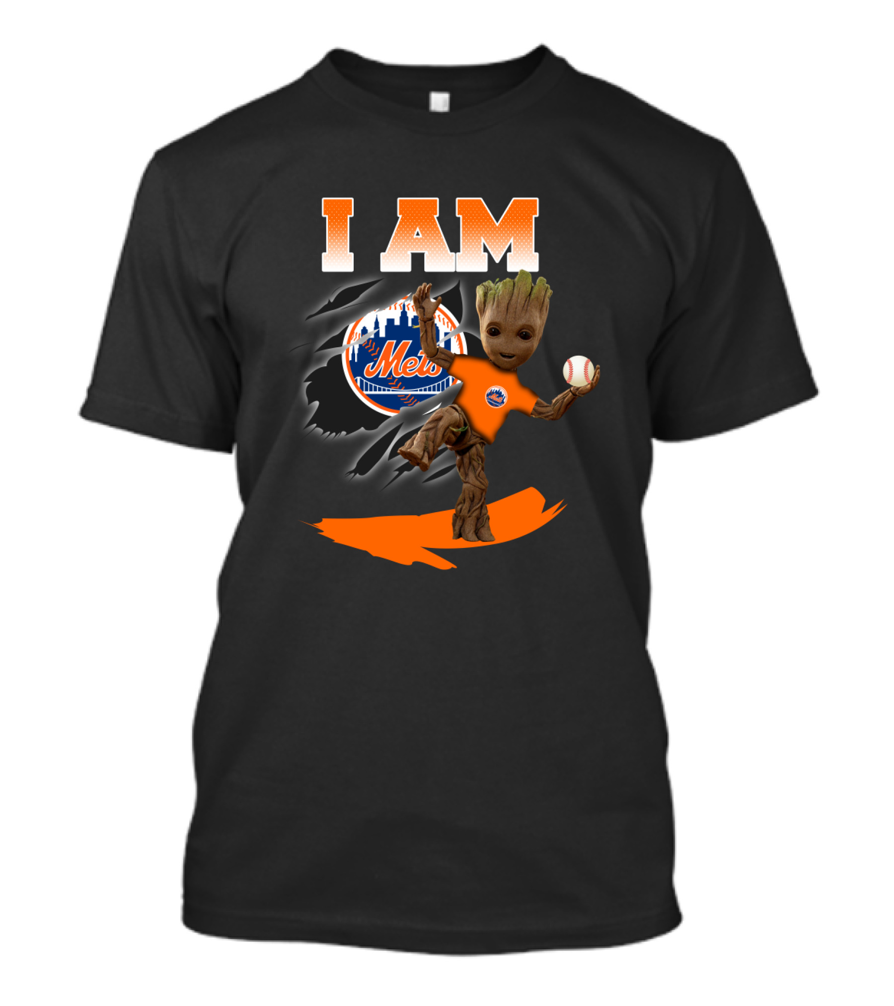 I Am Groot New York Mets Baseball Fan Mashup T-Shirt
