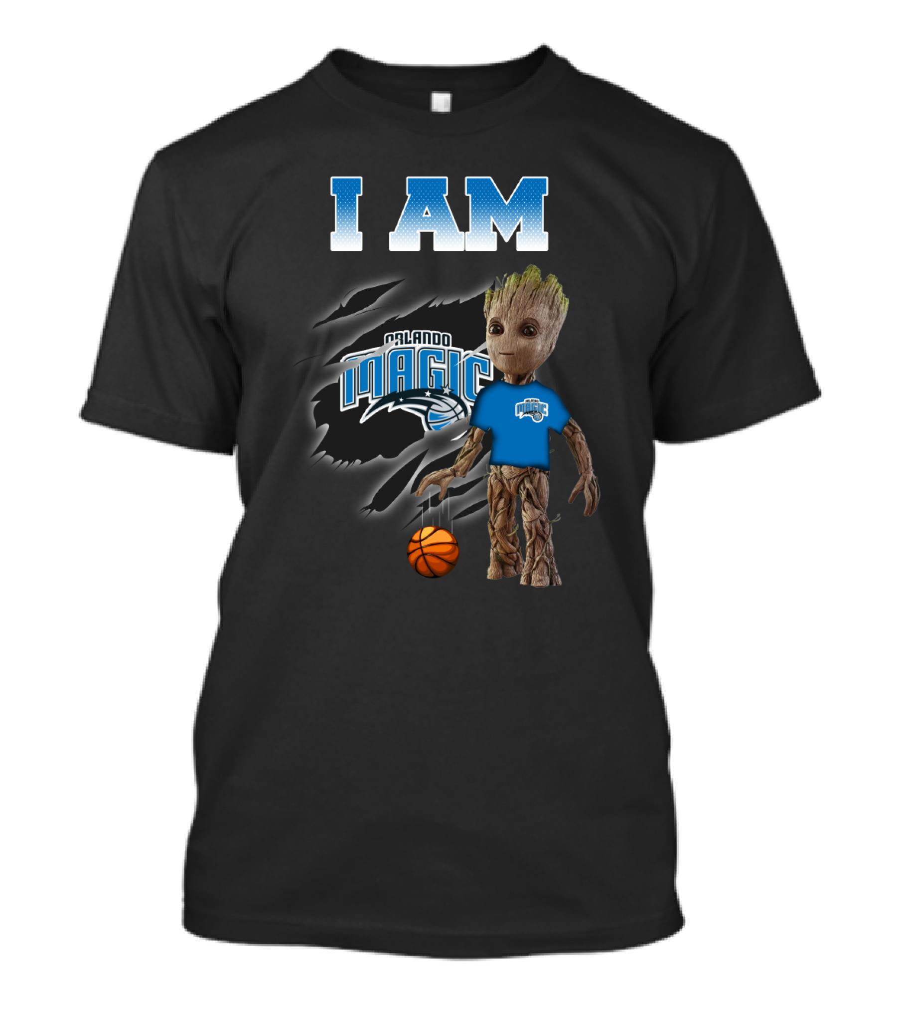 I Am Orlando Magic Groot Basketball Fan T-Shirt