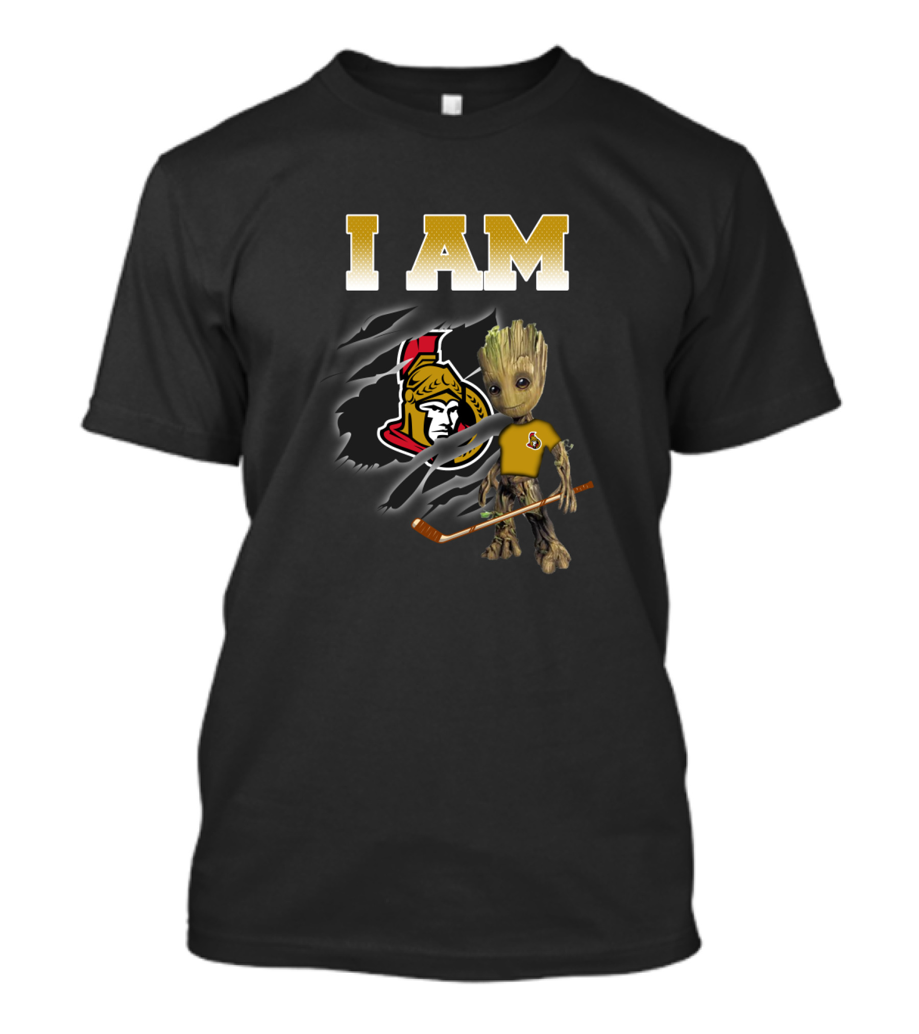 Ottawa Senators Groot With Hockey Stick I Am T-Shirt