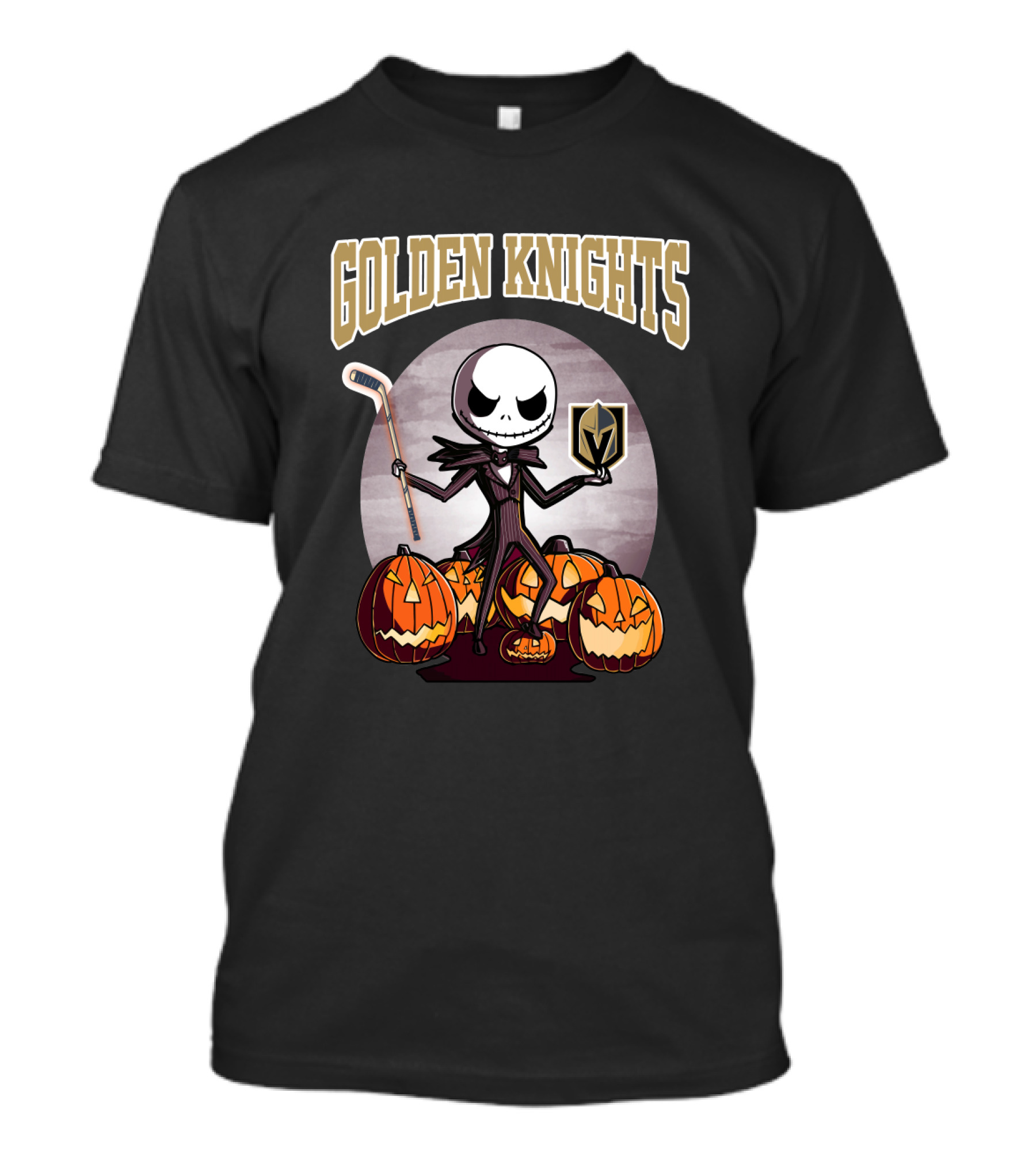 Golden Knights Halloween Jack Skeleton With Vegas Hockey T-Shirt