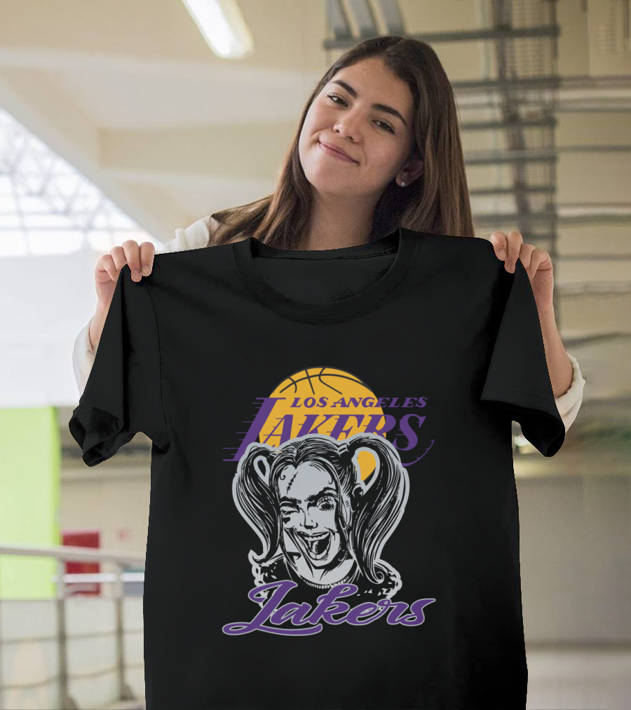 Harley Quinn Los Angeles Lakers Fan Art Collaboration T-Shirt