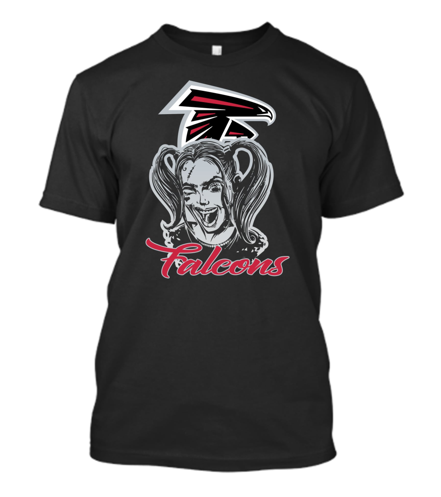 Harley Quinn And Atlanta Falcons Logo Fans Falcons T-Shirt