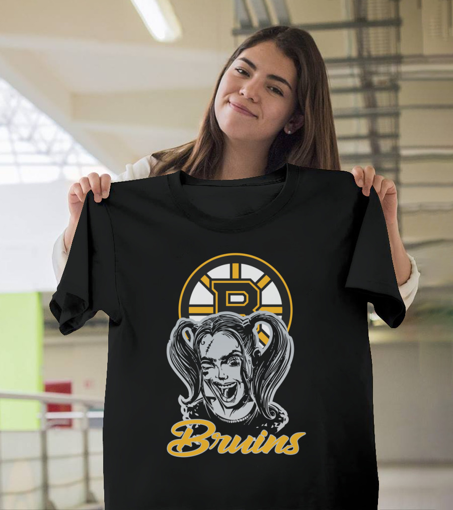 Harley Quinn Meets Bruins Fanatic With Iconic Boston Bruins T-Shirt