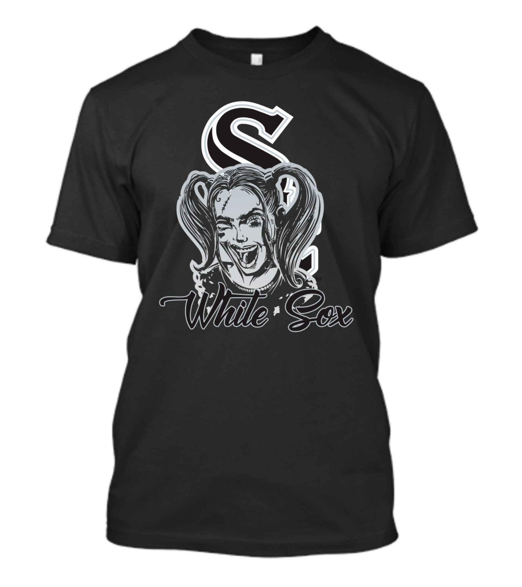 Harley Quinn Face With Chicago White Sox T-Shirt