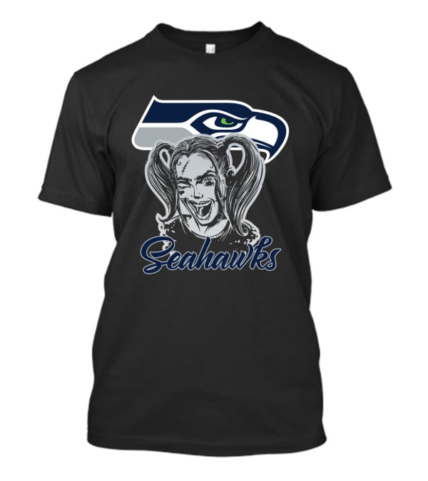 Harley Quinn And Seattle Seahawks Enthusiasts T-Shirt