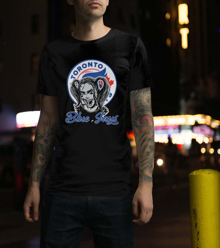 Toronto Blue Jays Fans With Harley Quinn Style T-Shirt