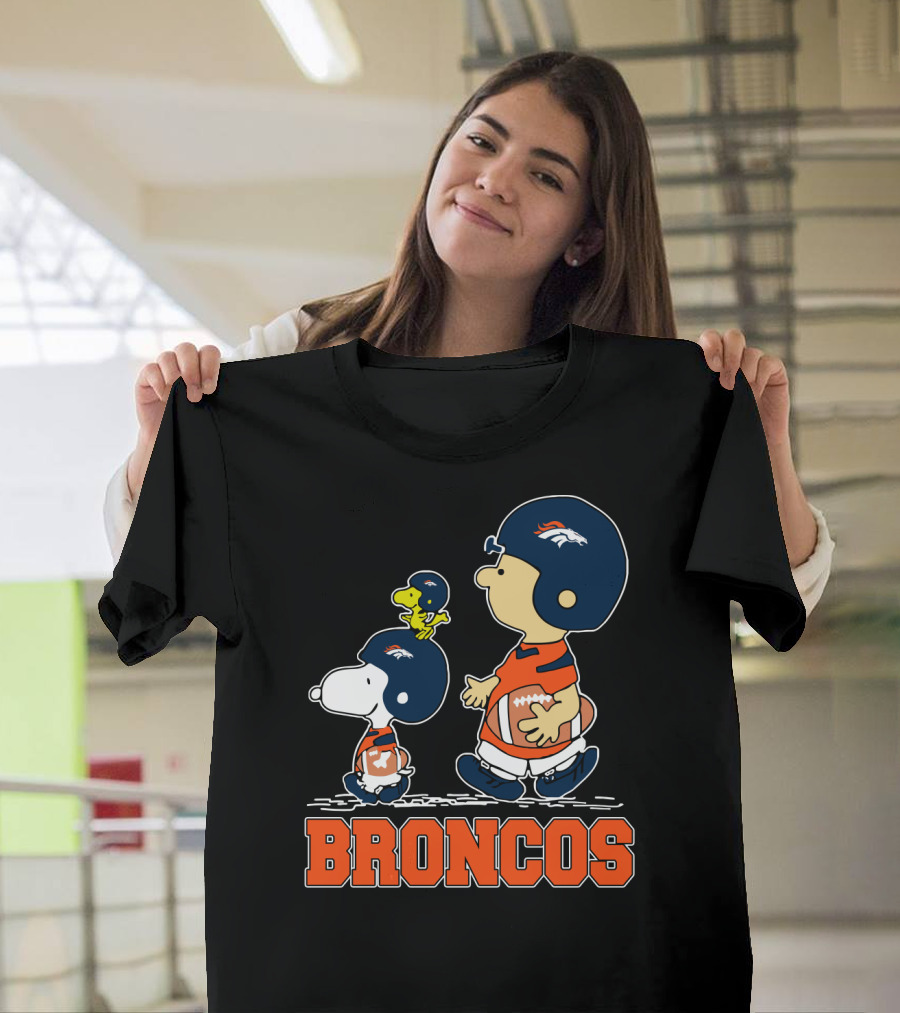 Snoopy And Broncos Football Fans Team Spirit T-Shirt