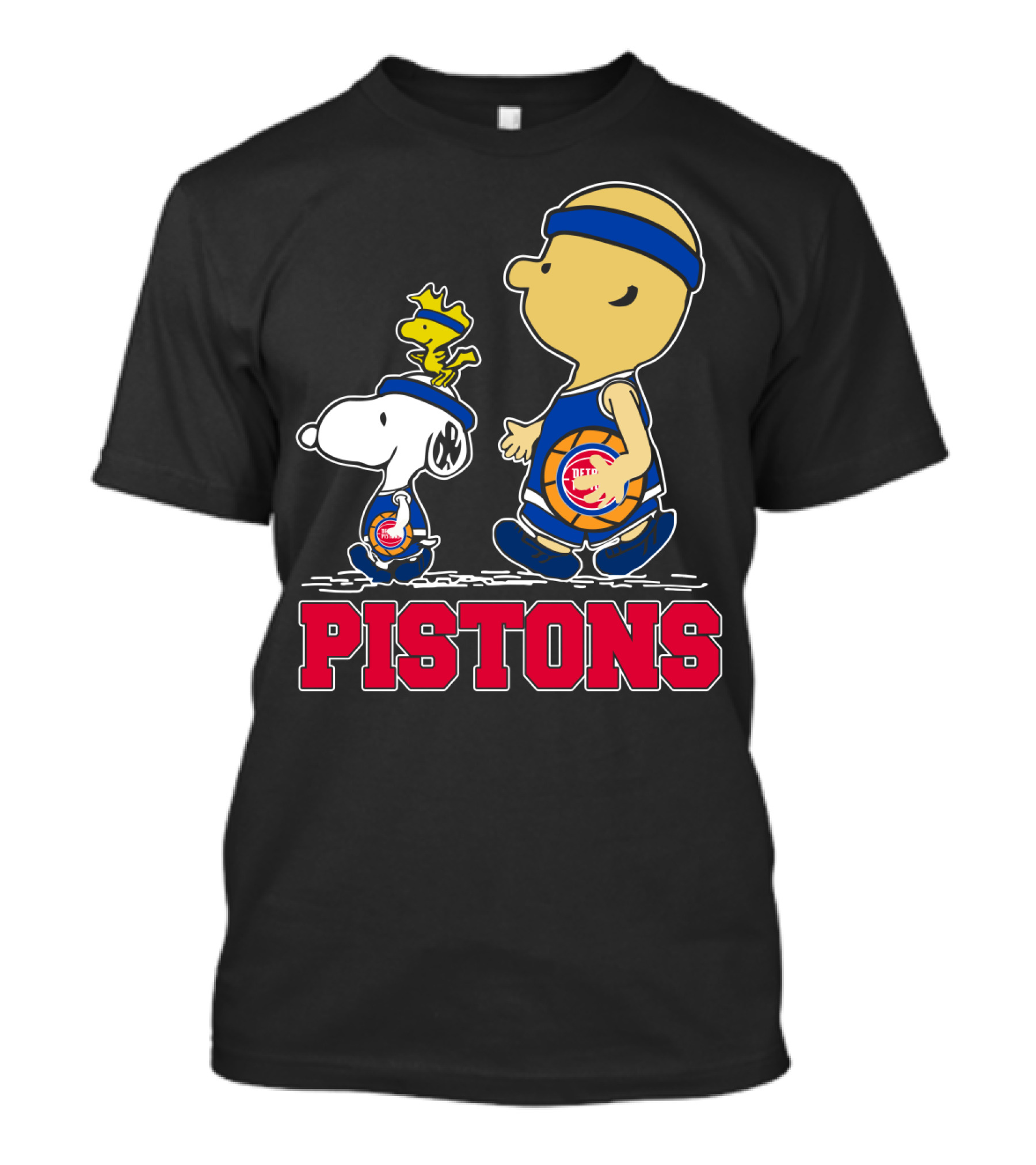 Pistons Basketball Snoopy And Woodstock Detroit Fans T-Shirt