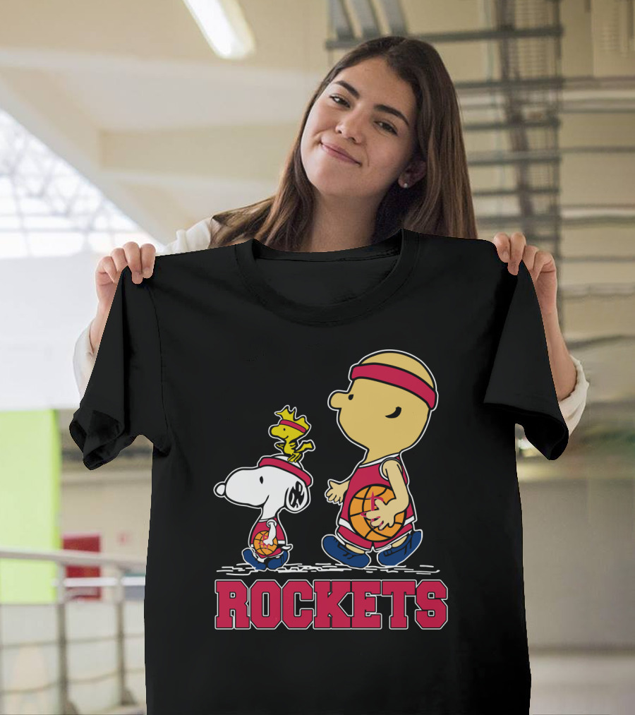 Snoopy Woodstock Basketball Rockets Peanuts Fans T-Shirt