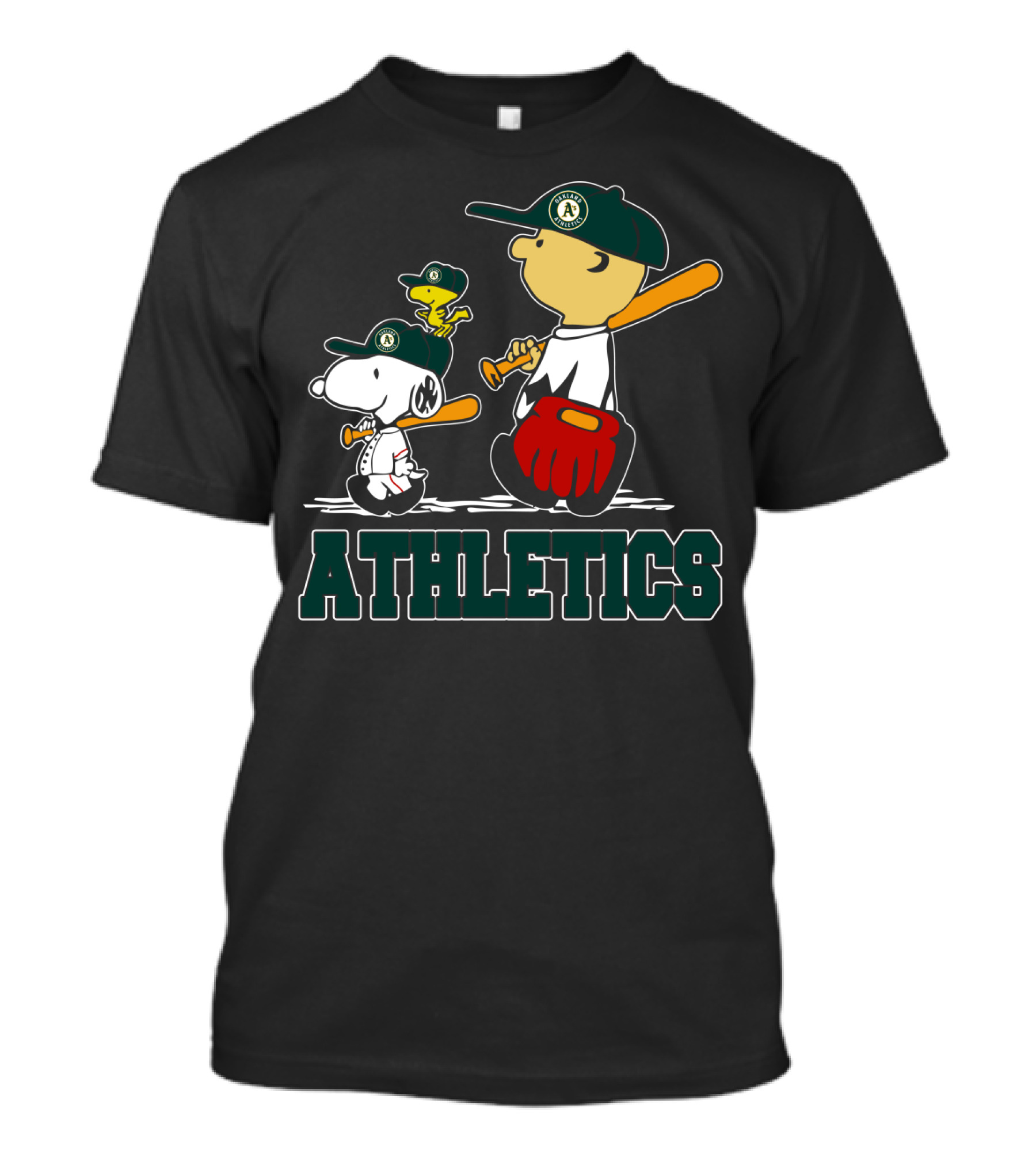 Snoopy Woodstock And Friends With Athletics Team T-Shirt