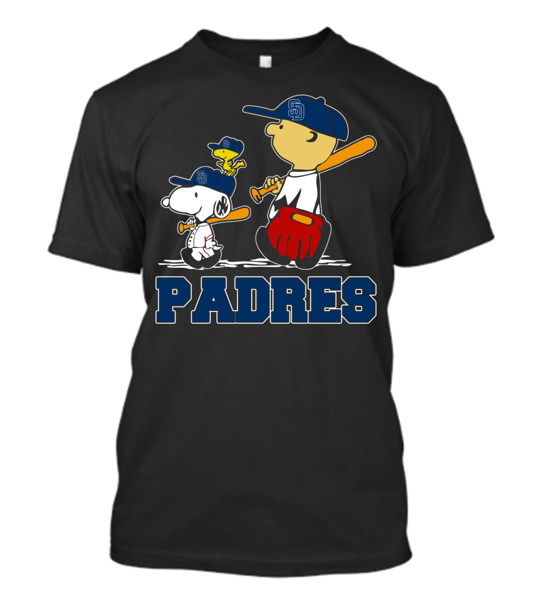 Snoopy And San Diego Padres Baseball Team Fans With Woodstock And Sports Equipment T-Shirt
