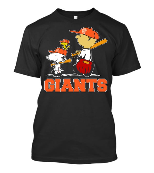 Snoopy Baseball San Francisco Giants Fans Charlie Brown Woodstock T-Shirt