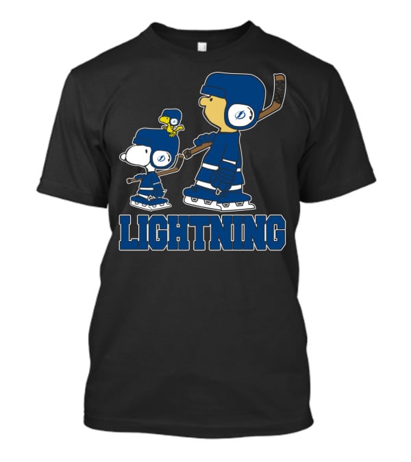 Snoopy And Charlie Brown Tampa Bay Lightning Ice Hockey T-Shirt