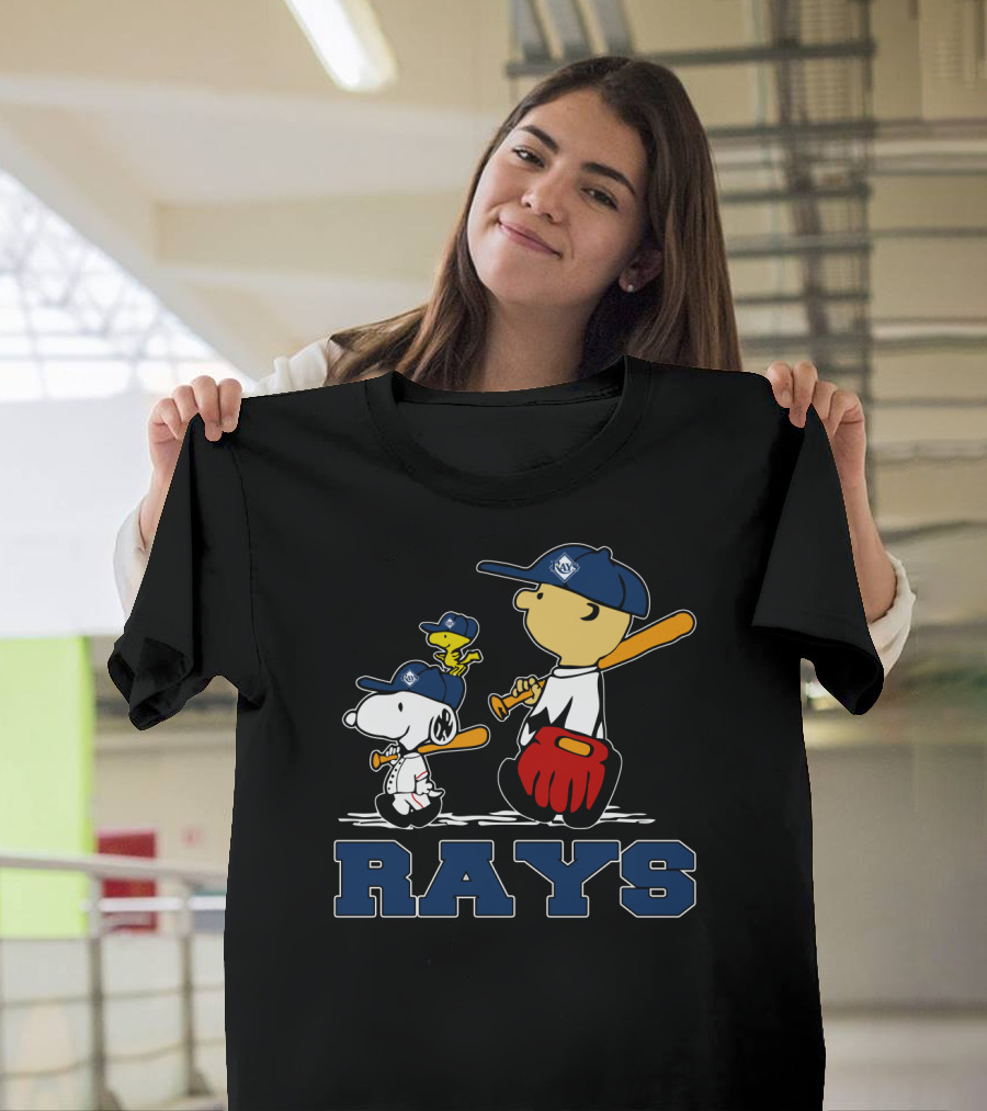 Snoopy Woodstock Charlie Brown Tampa Bay Rays Fans T-Shirt