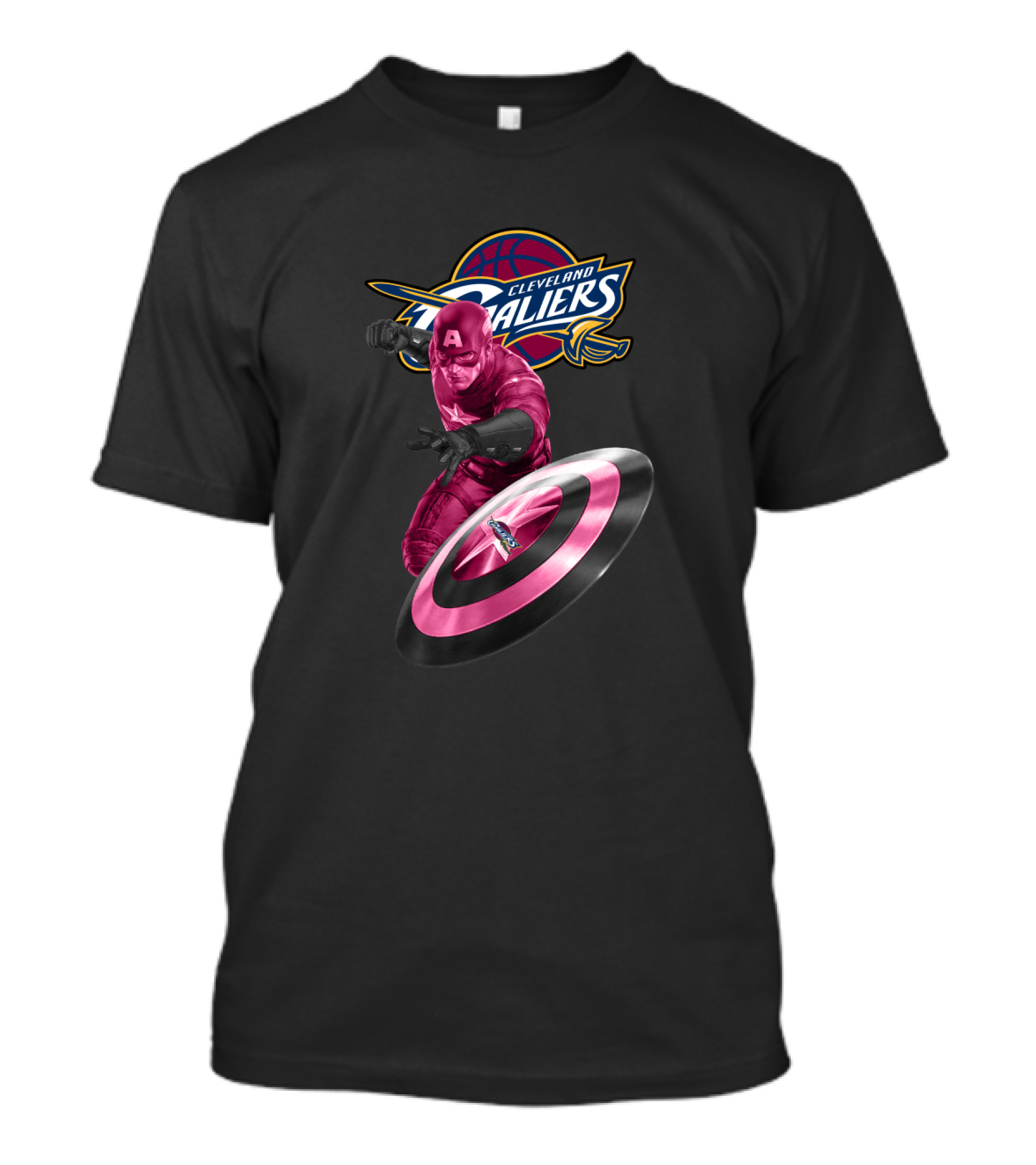 Cleveland Cavaliers Captain America Crossover Shield T-Shirt