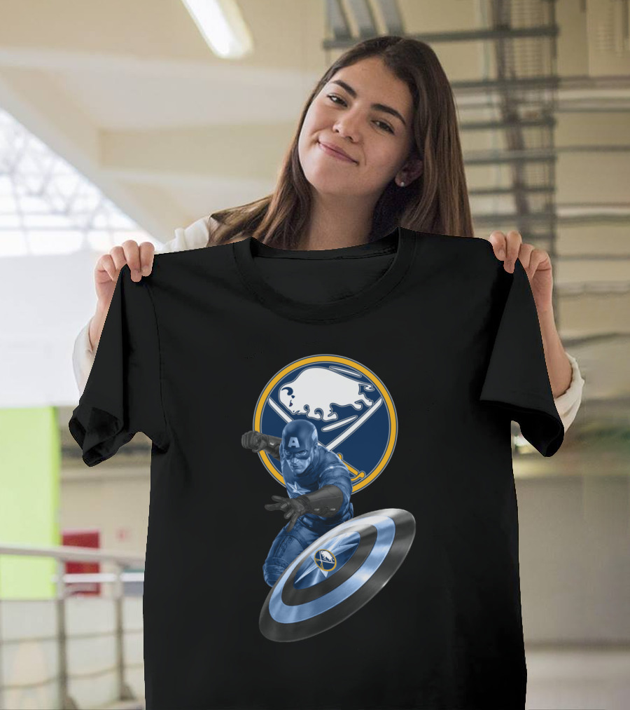 Buffalo Sabres Captain America Mashup Fan Gear Sports Merchandise T-Shirt