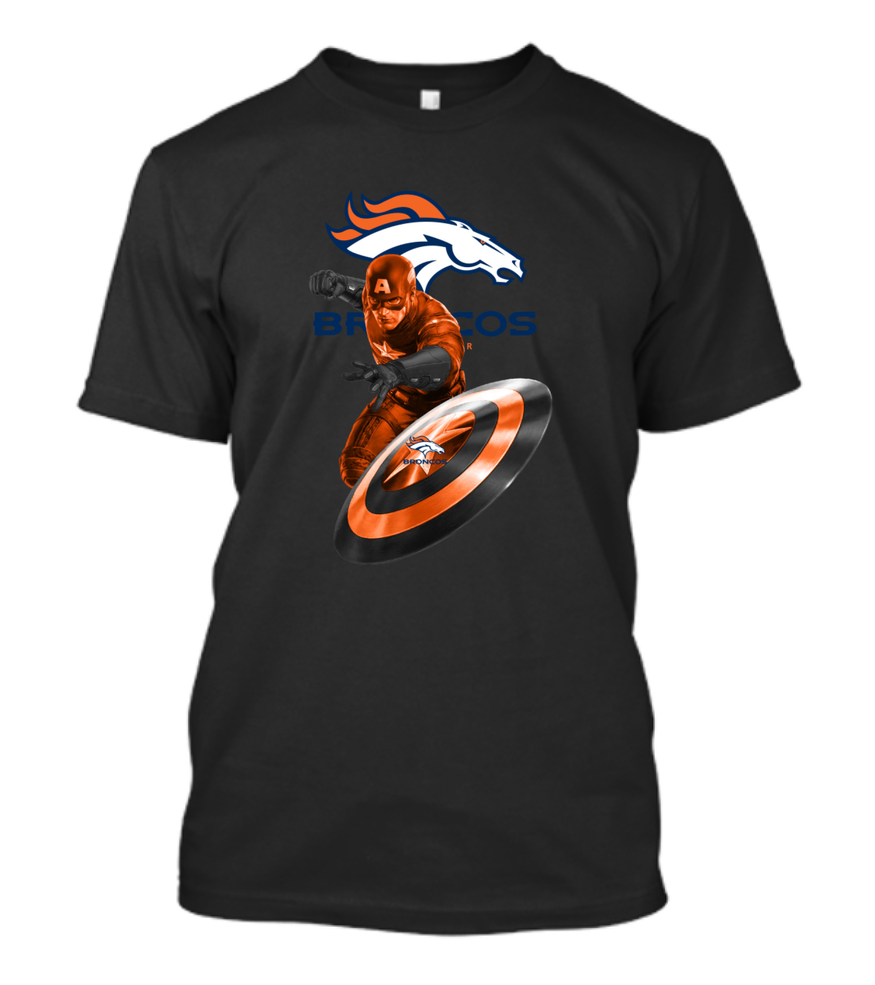 Denver Broncos Captain America Marvel Fans T-Shirt