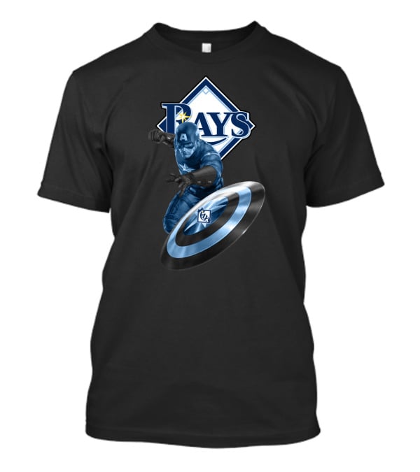 Tampa Bay Rays Marvel Captain America Collaboration With Shield T-Shirt