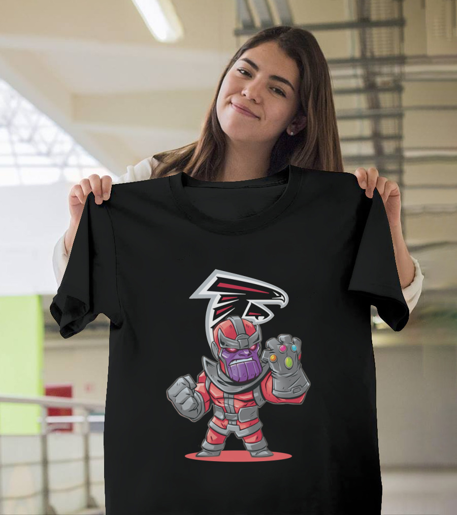 Thanos Atlanta Falcons Infinity Gauntlet Logo Mashup T-Shirt