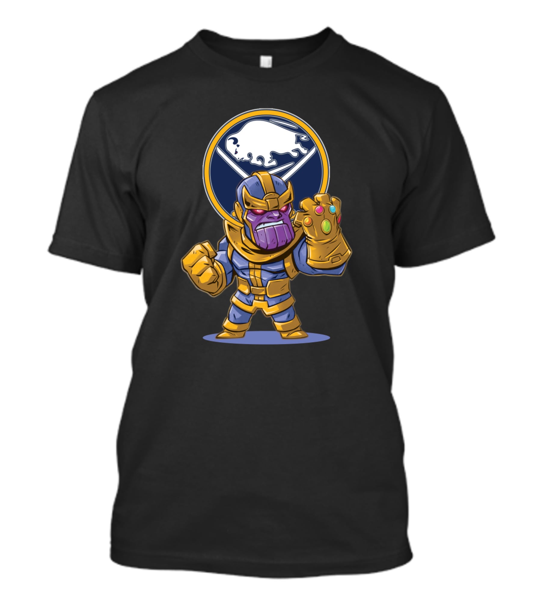 Thanos With Buffalo Sabres Logo Infinity Gauntlet T-Shirt