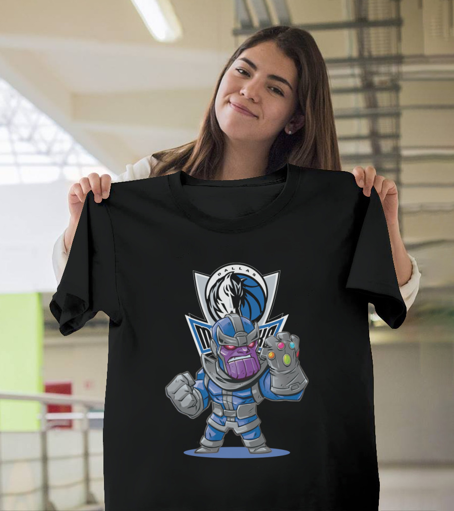 Dallas Mavericks Fans With Thanos Impersonation And Infinity Gauntlet T-Shirt