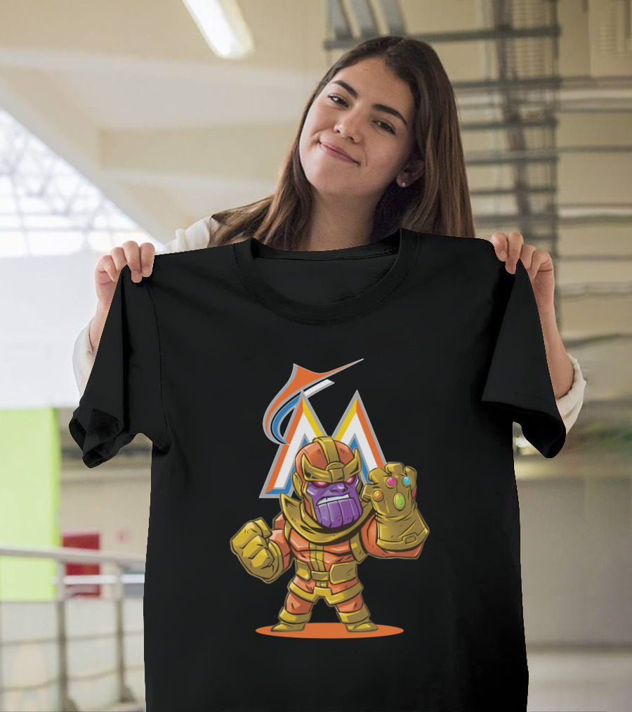 Thanos Miami Marlins Crossover Fan Fusion T-Shirt