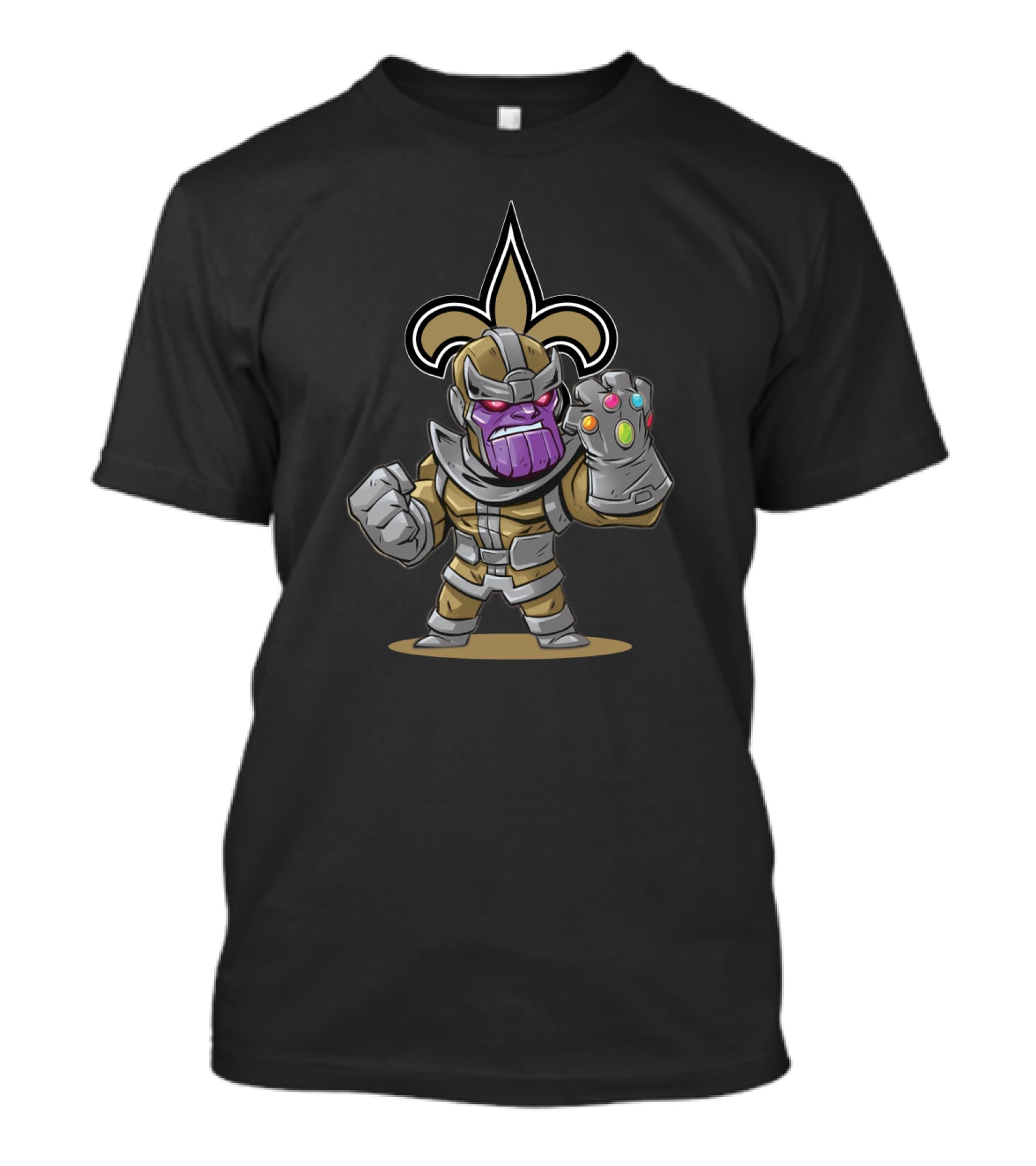 Thanos New Orleans Saints Fans Infinity Gauntlet Fleur-De-Lis T-Shirt