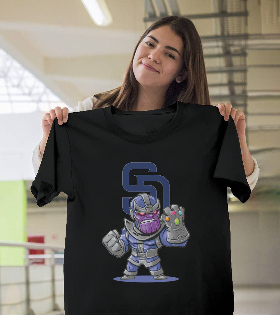 Thanos With Infinity Gauntlet And San Diego Padres T-Shirt