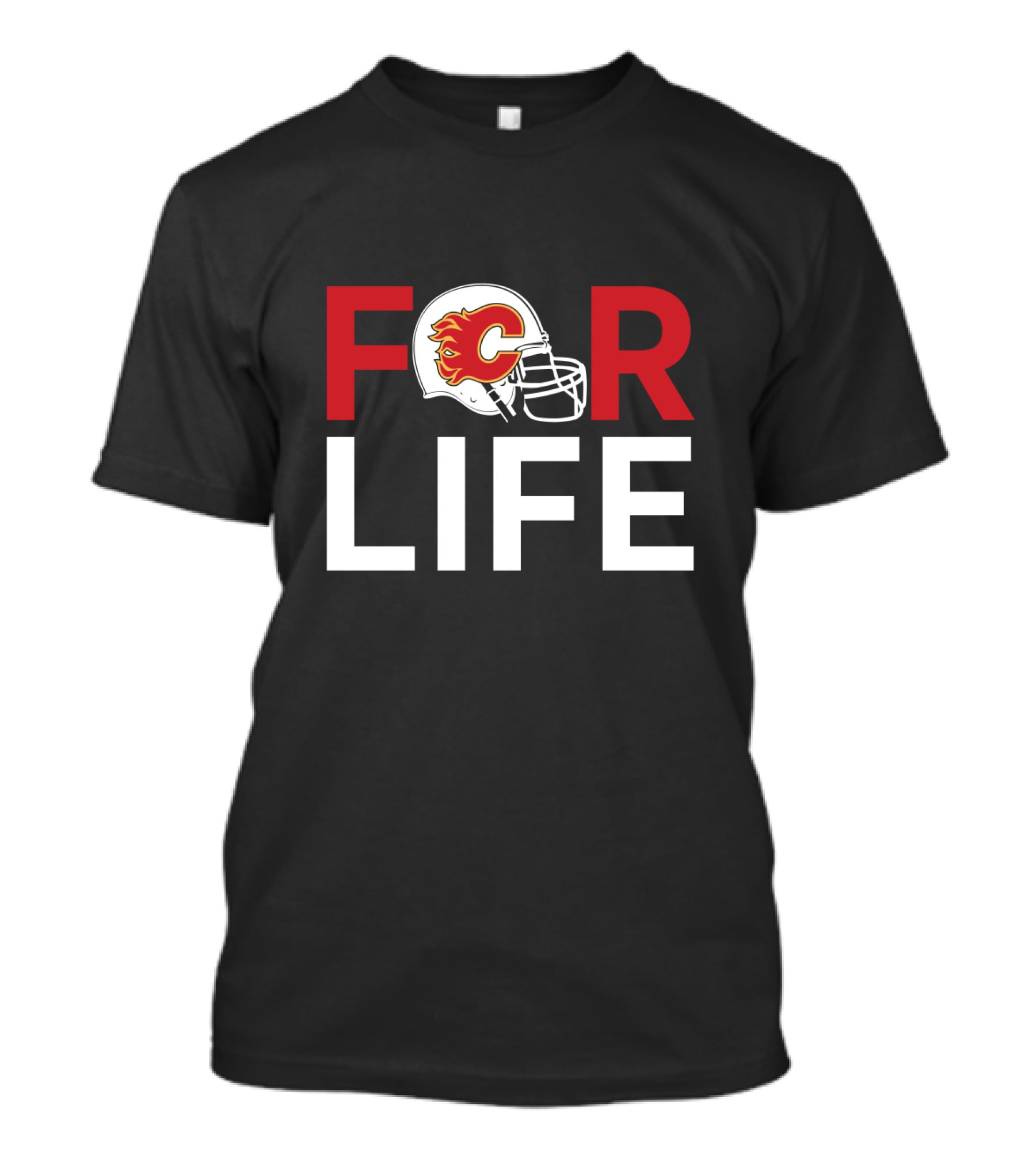 Calgary Flames Helmet For Life For Fans T-Shirt