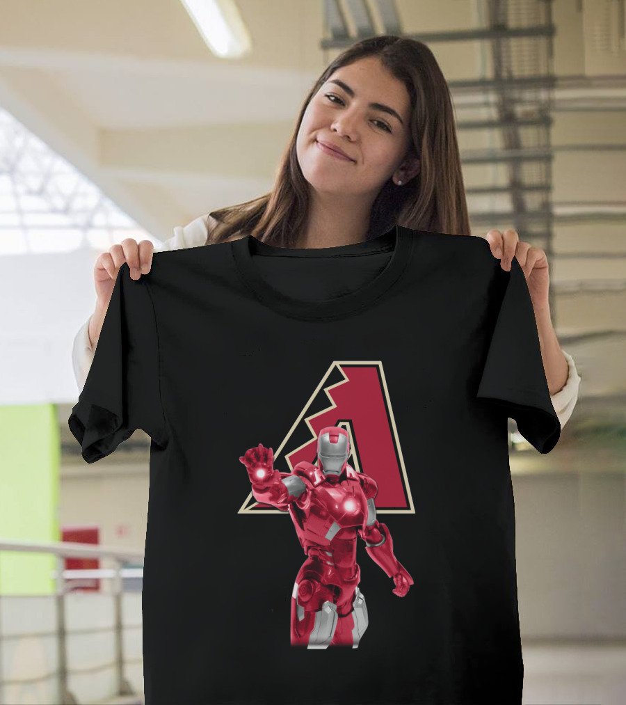 Iron Man Arizona Diamondbacks Marvel Baseball Crossover T-Shirt