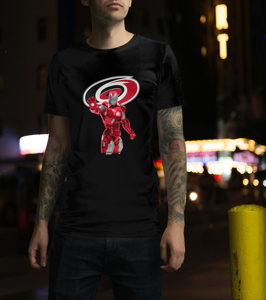 Iron Man Carolina Hurricanes Marvel NHL Crossover T-Shirt