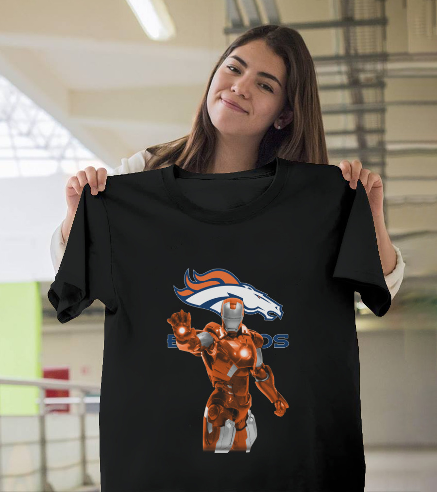 Iron Man Denver Broncos Superhero Football Fan Merchandise T-Shirt