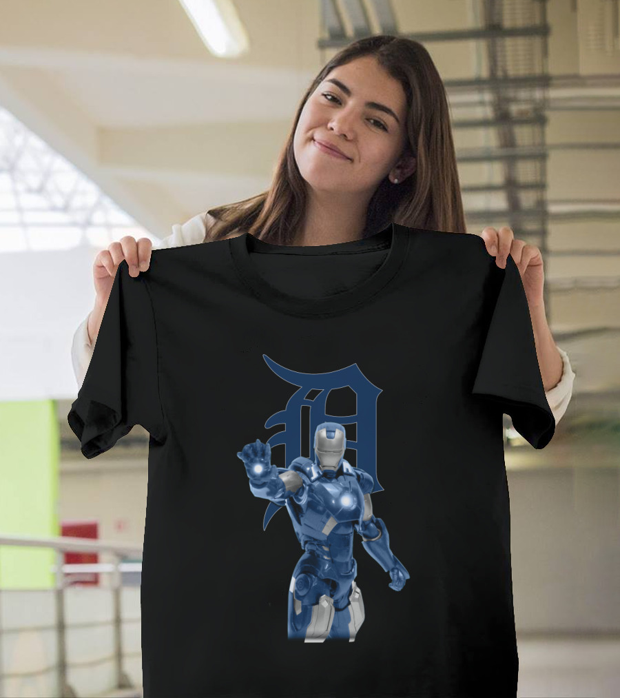 Detroit Tigers Iron Man Crossover - Iconic Marvel Superhero and MLB Team Collaboration T-Shirt
