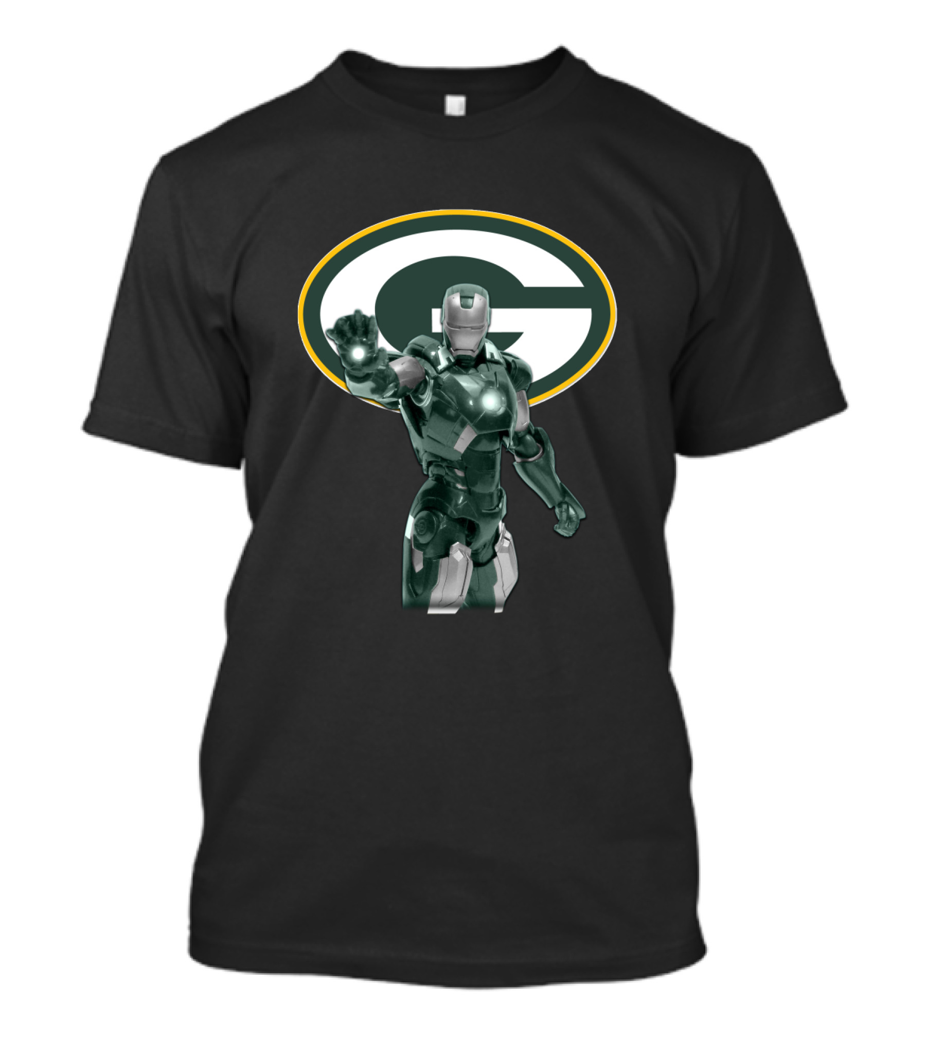 Iron Man Green Bay Packers Marvel Superhero Fan Crossover T-Shirt