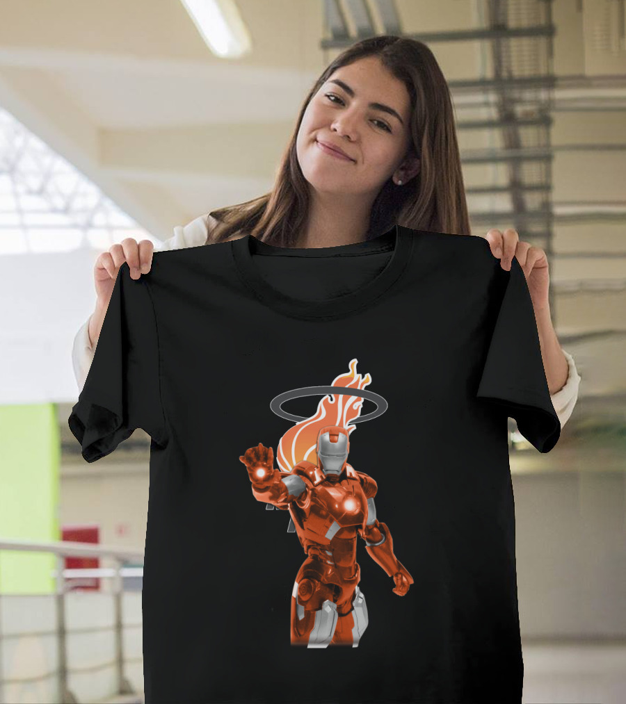 Iron Man Miami Heat Basketball Crossover Fan T-Shirt