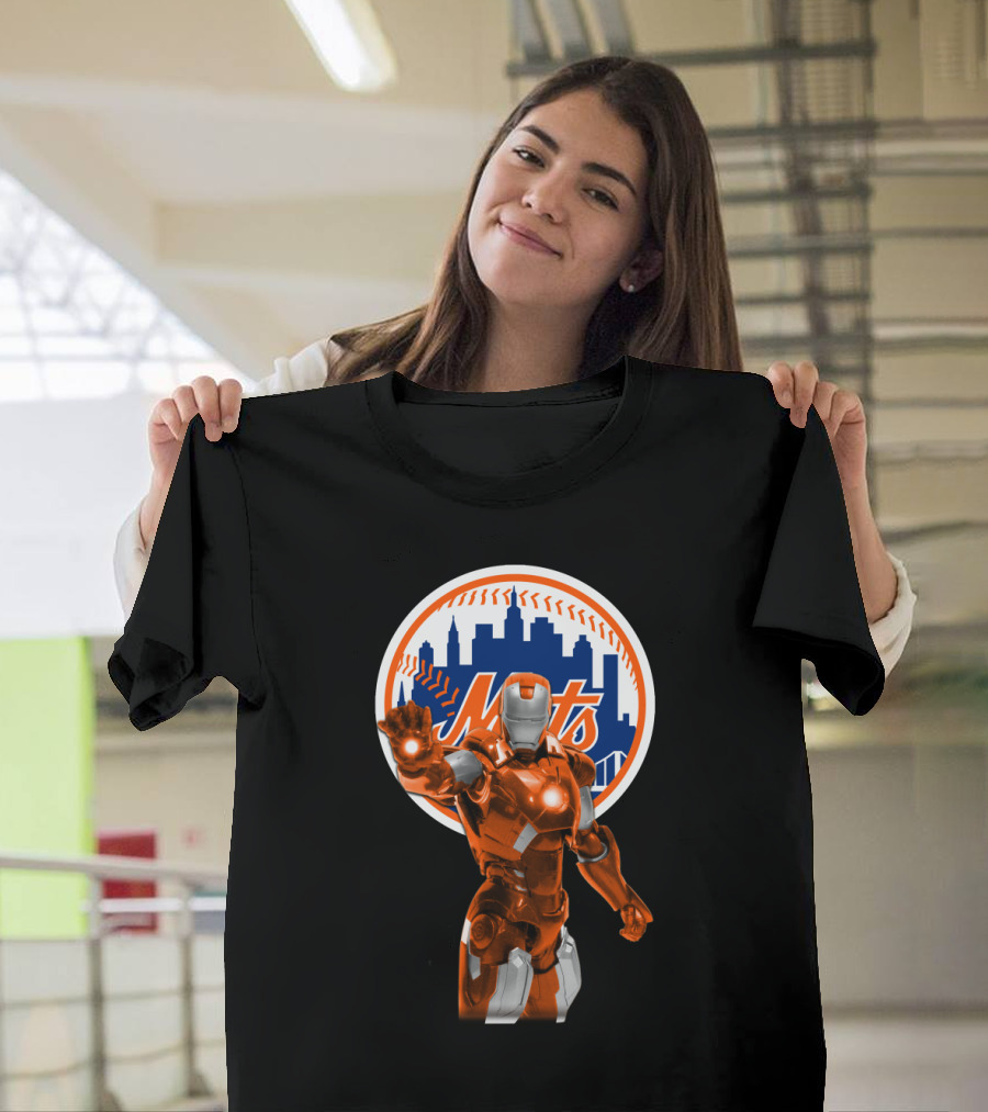 Iron Man Crossover With New York Mets Iconic Team And Hero Fusion T-Shirt