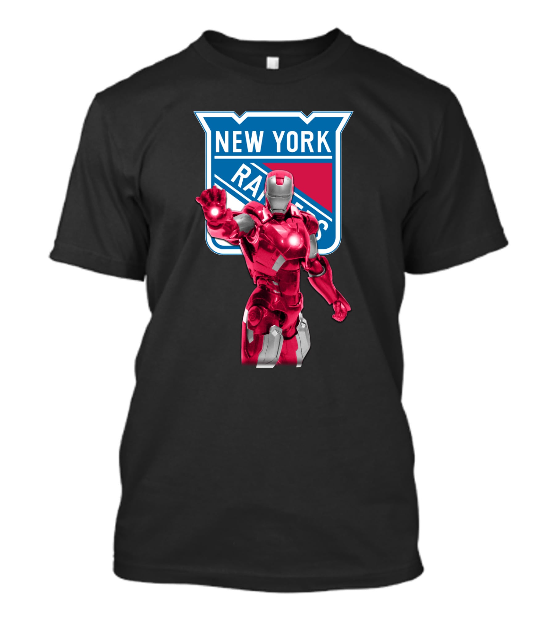 Iron Man Marvel New York Rangers Crossover With Iconic Hockey T-Shirt