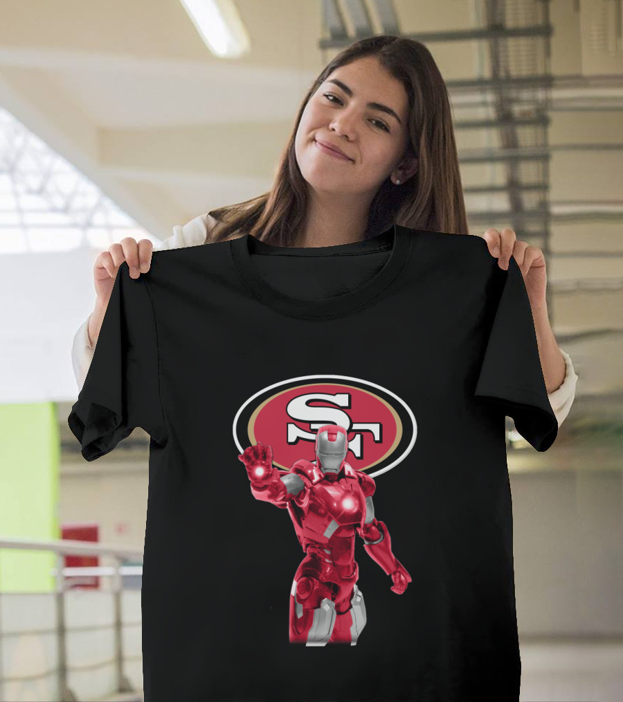 San Francisco 49ers Iron Man Nfl Marvel Crossover Fan T-Shirt