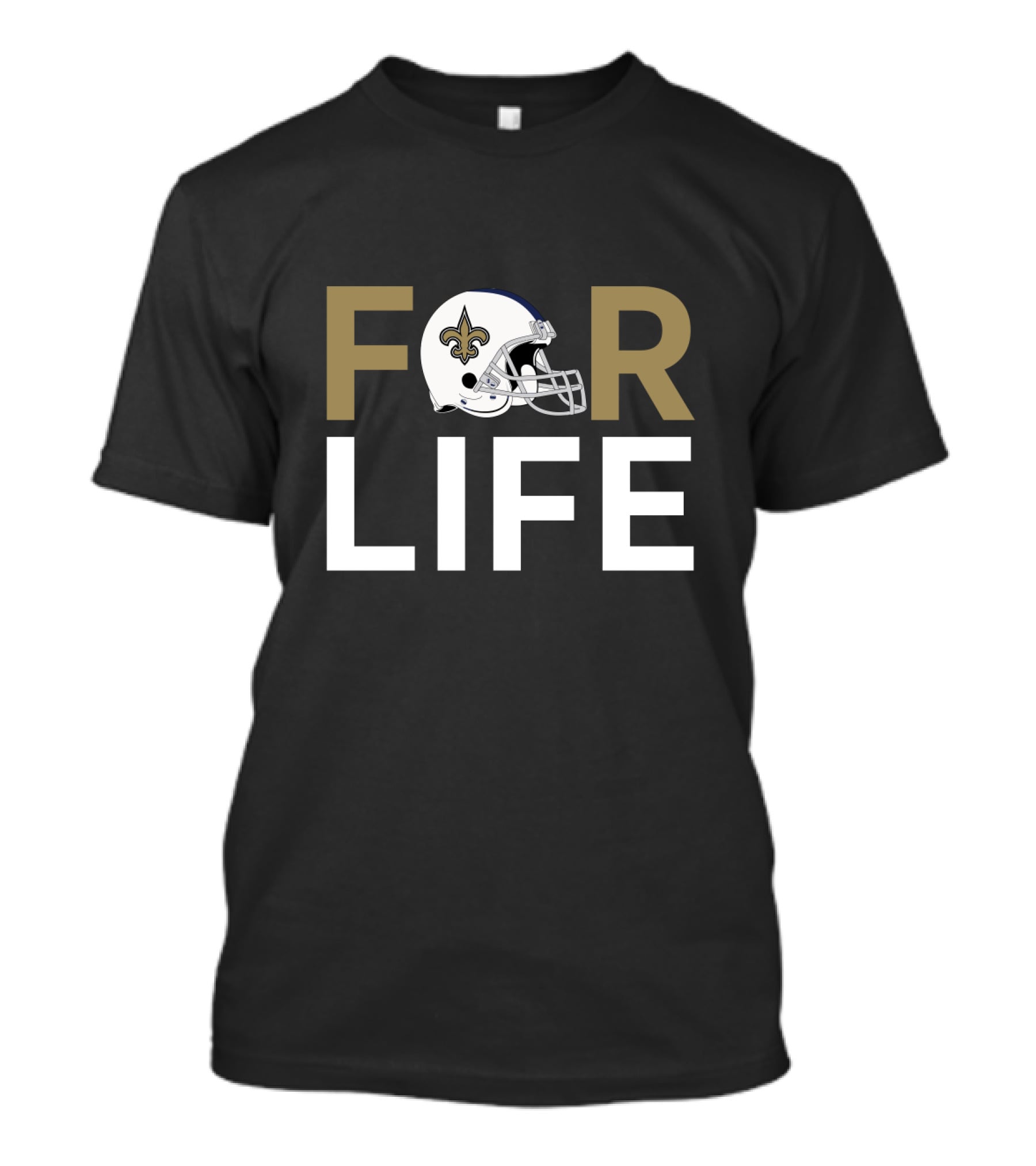 New Orleans Saints For Life Helmet Fans T-Shirt