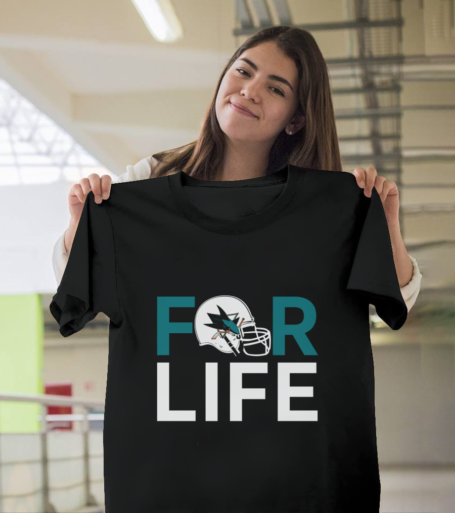San Jose Sharks Logo Helmet For Life T-Shirt